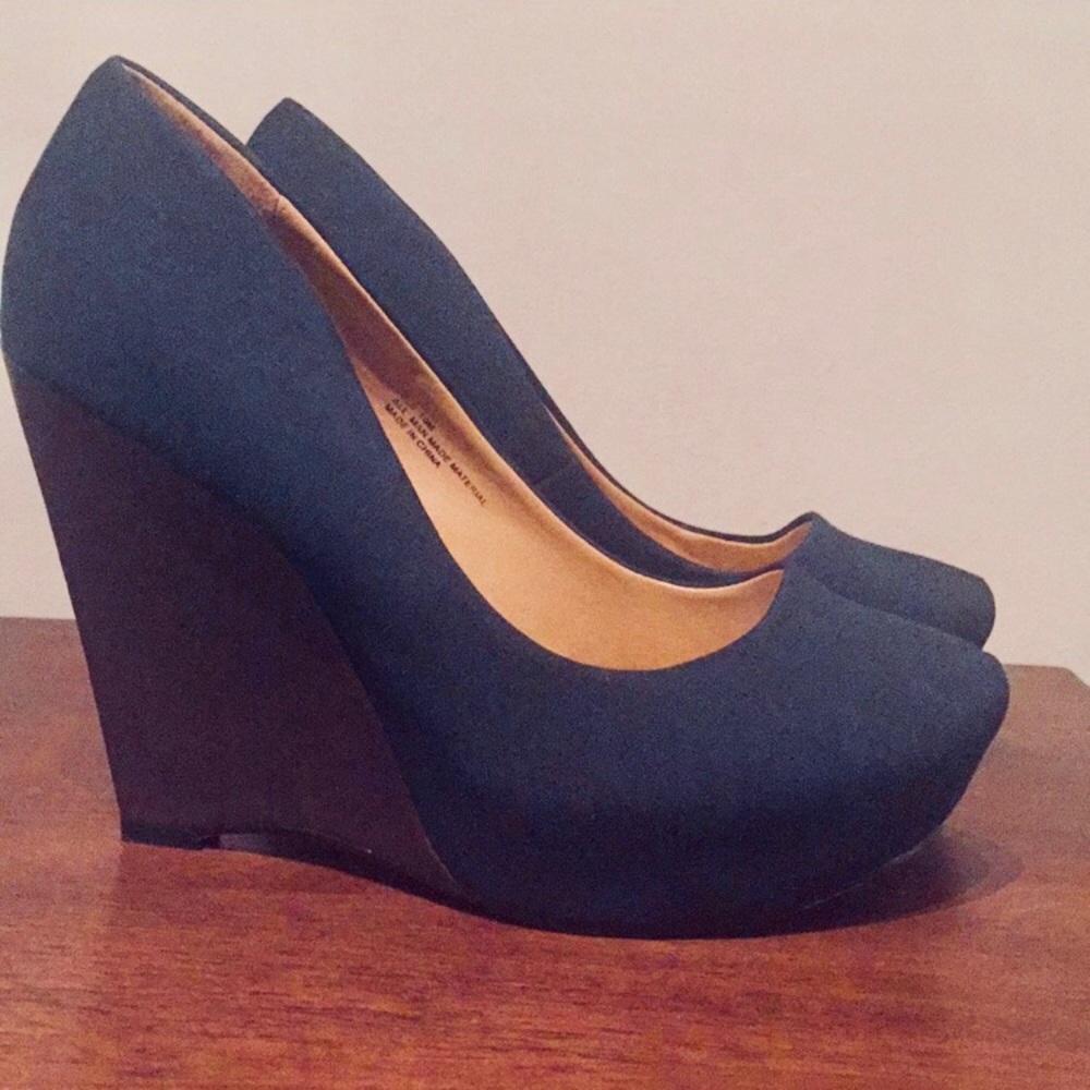 Navy Blue Wedges